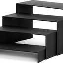 Black Matte Metal Display Stand,8 Pcs 2 Set Display Risers, Metal Rectangular Display Shelf Holders for Showcase, Dessert, Perfume, Vendor Events, Cupcake Stands, Toys Display Shelves ( 8Pcs-Black, 7L~8L~9L )