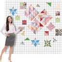 CroBlissful Quilt Design Wall 72 x 60 Inch Polyester Cotton Quilt Wall Design Board for Quilting Quilters with 2 Inch Grid Lines Portable Sewing Block Projects Fabric Supplies Holding Craft Display