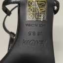 PiePieBuy Women's Lace Up Heeled Sandals Square Flip Flop High Heels Strappy Party Shoes (8,5 Black)