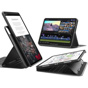 ESR for iPad Pro 11 Inch Case (M5/M4) 2025/2024, Rotating Case with Removable Magnetic Cover, Adjustable Portrait/Landscape Stand, 9 Standing Angles, Shift Series, Black