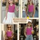 Girls' Tank Tops Sleeveless Shirts | Ribbed Knit, V Neck, Slim Fit, Summer, Casual, Basic Undershirts, Cute, for Kids 5-14Y, Teen, Solid Color, Back to School