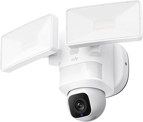 eufy Security Floodlight Camera E30, Security Camera Outdoor, 360° Pan and Tilt, AI Detection and Tracking, 2K Video, 2.4GHz Wi-Fi, 2,000 Lumens, Custom Voice and Light Alerts, 24/7 Recording