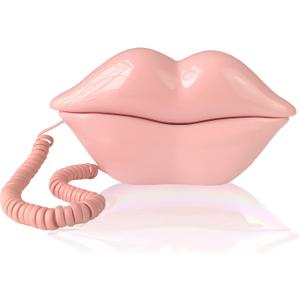 Landline Phones for Home, TelPal Corded Lip Phone, Retro Desktop Home Phone, Analog Novelty Mouth Telephone for House/Office/Hotel/Shops/Party/Business Promotions