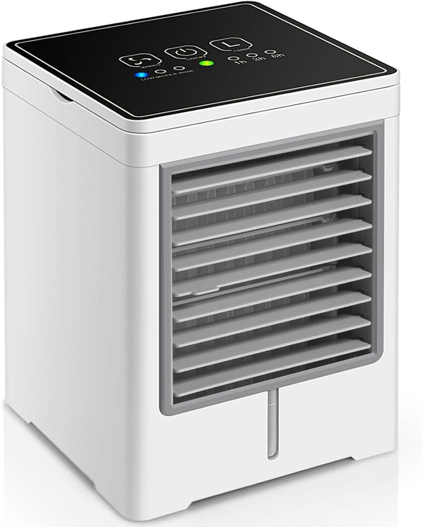Portable Air Conditioners, Personal Evaporative Air Cooler with 3 Wind Speeds Touch Screen Small Air Conditioner Fan, Desktop Cooling Fan for Room, Bedroom, Office, Camping