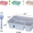 Bento Box Adult Lunch Box 4 Pack Lunch Containers 4-Compartment Reusable Food Storage Snack Containers Dishwasher Safe Stackable for Work & Travel