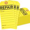 Juvale Service Tags for Equipment - 100 Pack, Yellow, 2.6 x 5.25 in - Equipment Repair Tags & Service Tickets for Machinery, Office & Warehouse
