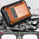 Olytop for Airpods Pro 3 Case with Magnetic Automatic Lock, Rugged Apple Airpods Pro 3rd Generation Cover 2025, Armor Shockproof iPod Pro3 Gen Protective Shell with Carabiner&Cleaner kit, Black/Orange
