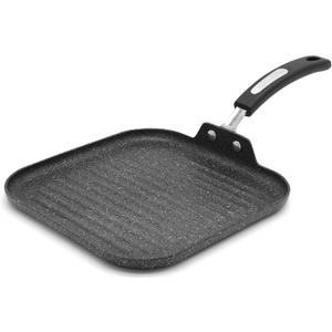 Starfrit The Rock 25cm (10") Non-Stick Grill Pan - Durable Forged Aluminium - Oven Safe - PFOA Free - Easy to Clean - Black