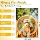 Koala Glossy Thin Inkjet Printer Paper for DIY Chip Bag and Print Brochure Flyer 8.5x11 Inches 100 Sheets 36LB for Inkjet Printers Use DYE INK
