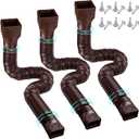3 Pack Rain Gutter Downspout Extensions Flexible,Downspout Diverter Extendable From 21" To 58". Downspout Extender Is Suitable For Most Drain Pipe (Brown)