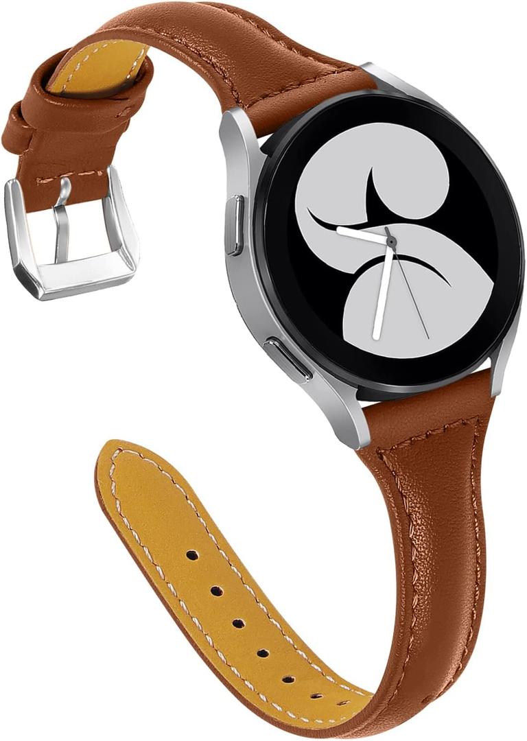 JOYOZY 20mm Quick Release Leather Band Compatible with Samsung Galaxy Watch 7 40mm 44mm/FE 40mm, Galaxy Watch 6 5 4 40mm 44mm/6 4 Classic 43mm 47mm 42mm 46mm/5 Pro 45mm/Active 2