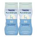 Coppertone Pure and Simple Zinc Oxide Mineral Sunscreen Lotion SPF 50, Water Resistant Sunscreen for Sensitive Skin, Hypoallergenic and Fragrance Free, 6 Fl Oz Bottle, Pack of 2