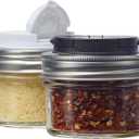 Jarware Spice Lids for Regular Mouth Mason Jars, Set of 2, Black and White