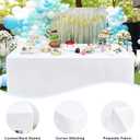 Wolkemer 2 Pack Open Back Fitted Tablecloth 4ft Rectangle (48x24 Inch), 3-Sided Vendor Table Cloth Washable White Fabric Event Table Cover for Folding Tables, Craft Shows, Displays, Parties, Weddings