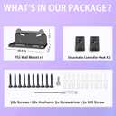 BracNova Wall Mount for All PS5 Models, Including Slim Pro & Original -Steel PS5 Wall Stand Kit with 2 Removable Controller Holder & Backrest-Mounts PlayStation 5 on a Wall by Your TV - Black