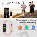 Fitness Tracker with Step Counter/Calories/Stopwatch, Activity Tracker, Health Tracker with Heart Rate Monitor, Sleep Tracker,1.10''AMOLED Touch Color Screen, Pedometer Watch for Women Men