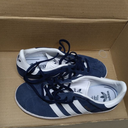 Adidas Originals Boy's Gazelle C Shoe, Collegiate Navy/White/White, 1 M US Little Kid ( Mismatching Size, 2 1/2 and 1 US Boy