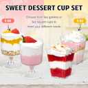 Mini Plastic Dessert Cups with Spoons 200 Pcs | Serves 100 | 5 OZ Square and 5 OZ Goblet Dessert Shooters | Small Party Serving Cups for Parfait, Appetizers, Dessert Shot Glasses Set
