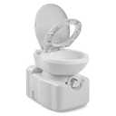 YITAHOME 3.2 Gallon Cassette Toilet, RV Toilet with 360° Rotating Toilet Bowl, T-type Water Outlet, Level Indicator, 5.8 Gallon Sewage Tank with Wheels, Handle, Rotating Spout for RV Boats Mobile Home