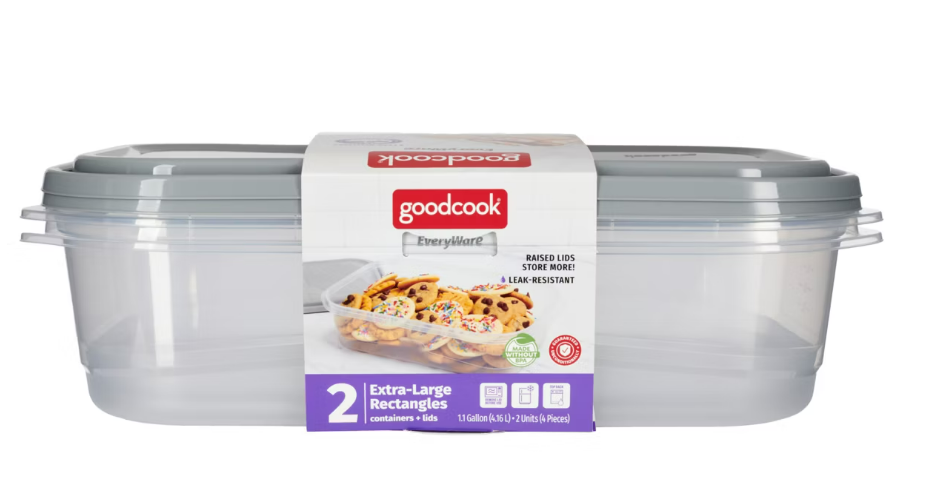 Goodcook Everyware Rectangle 1 Gallon Food Storage Container 4 Pack