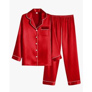 Ekouaer Women Pajamas Set Classic Button Down Long Pjs Set M