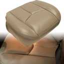 GXARTS Driver Side Bottom Lower Replacement Leather Seat Cover Medium Neutral Tan 522 Or 52i Compatible with Chevy Avalanche Silverado GMC Sierra 1500 2500 3500 HD 2003 2004 2005 2006 2007