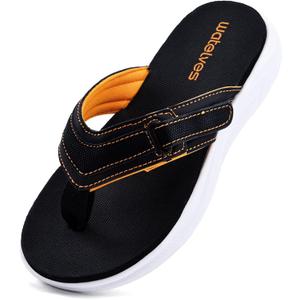 WateLves Girls Flip Flops Non-Slip Casual Thong Sandals Summer Sandal Shoes for Beach Swim Pool (Little Kid/Big Kid) (Black)
