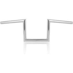 OUMUR Motorcycle Handlebar 8" Rise 1 Inch Ape Hanger Z-Bars for Harley Sportster XL883 XL1200 Softail Dyna For Yamaha Suzuki Kawasaki Chopper Cruisers Bobber Cafe Racer custom Bike 1982-Up (Chrome)