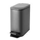 Cesun Small Bathroom Trash Can with Lid Soft Close, Step Pedal, 6 Liter / 1.6 Gallon Stainless Steel Garbage Can with Removable Inner Bucket, Anti-Fingerprint Finish (Gray)