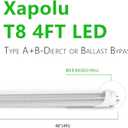 4FT T8 T12 LED Type A+B Tube Lights Dimmable, 18W 5000K 2520lm, F32T8/F40T12 Fluorescent Light Bulbs Replacement, Ballast Compatible or Bypass, Dual-Ended Clear Lens, DLC&UL Listed, 2 Pack