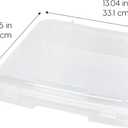 IRIS USA Board Game Storage Craft Organizer Box with Snap-Tight Latch Lid, 6-Pack Portable Plastic Case Bin for Puzzles, Magazines, Hobbies, Art Supplies, Fits 8.5" x 11" & A4 Papers, Thick, Clear