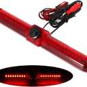 Anina Third Brake Light Backup Camera for Jayco Coachmen Freelander RV Trailer Camper Van, Universal 3rd Car Rear Light Mount Top Roof Lamp LED Reverse Parking Camera w/RCA Connector for Jeep Chevy