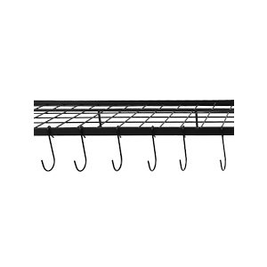 16 inch, Pot and Pan Rack Wall Mounted, 2 Pack, Black, With Hangers.