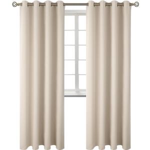 BGment Blackout Curtains - Grommet Thermal Insulated Room Darkening Bedroom and Living Room Curtains, Set of 2 Panels (52 x 84 Inch, Champagne)