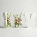 Rustic Easter Bunny Wooden Table Decor with Flowers, Farmhouse White Rabbit Happy Easter Centerpiece Sign, Antique Wood Spring Party Tabletop Decoration, Cute Holiday Gift