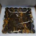 Vintage Natural Marble Tray Small Ornaments Scalloped Tray Handmade Storage Dish for Counter, Vanity, Dresser, Nightstand and Desk (Rosa Levanto)