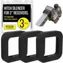 Mission Automotive 2 Inch Hitch Silencer Pads - Noise & Rattle Reducer - Hitch Reducer Silencer Pads for 2 Inch Ball Mounts - Pack of 3, Black
