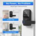 Smart Door Lock with Handle - Keyless Entry Door Lock for Front Door, Touchscreen Keypad Door Knob Lever Lock, Fingerprint Door Handle Lock, Auto Lock, App Control, Easy Installation