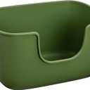 SpaceTime Extra Large Litter Box with High Sides,XL Low Entry Multi Cat Litter Pan for Kittens,Jumbo Litter Boxes for Big Cats,Anti-Splashing Cat Boxes for Indoor Cats,Easy to Clean (AvocadoGreen)
