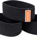 Shelf Storage Baskets for Organizing|Cute Basket for Closet&Blanket Storage|Small Woven Baskets to Store Toys,Books,etc.-13x8.66x5.11 Cotton Rope,Stylish,Oval 3 Packs Black