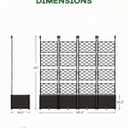 4pcs Raised Garden Bed with Trellis & Privacy Screen, 63" h Tall Vertical Planter Box for Climbing Plants, Outdoor Garden Planter Box with Drainage Holes for Patio Balcony, Black