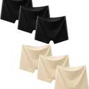 Demifill Teen Girls Seamless Boyshorts Underwear Tagless Boxer Pants No Show Panties for Teens Pack of 6 Size 7-8 Years Mixed Color