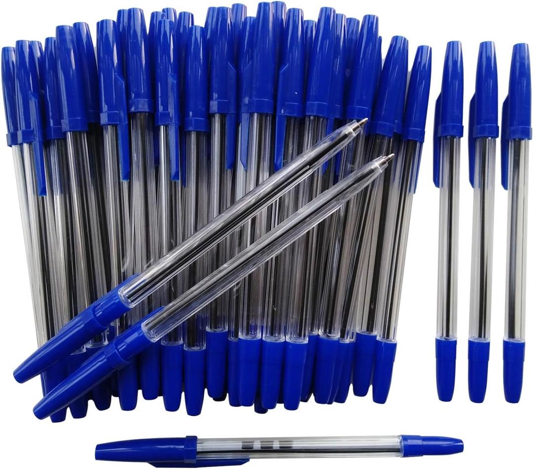 50 Pcs Ballpoint Pens Bulk,1.0 mm Medium Point-Blue Ink,Smooth Writing,Ball Point Pen Blue Office Pens,School Hotel Office Supplies.(blue pen 50)