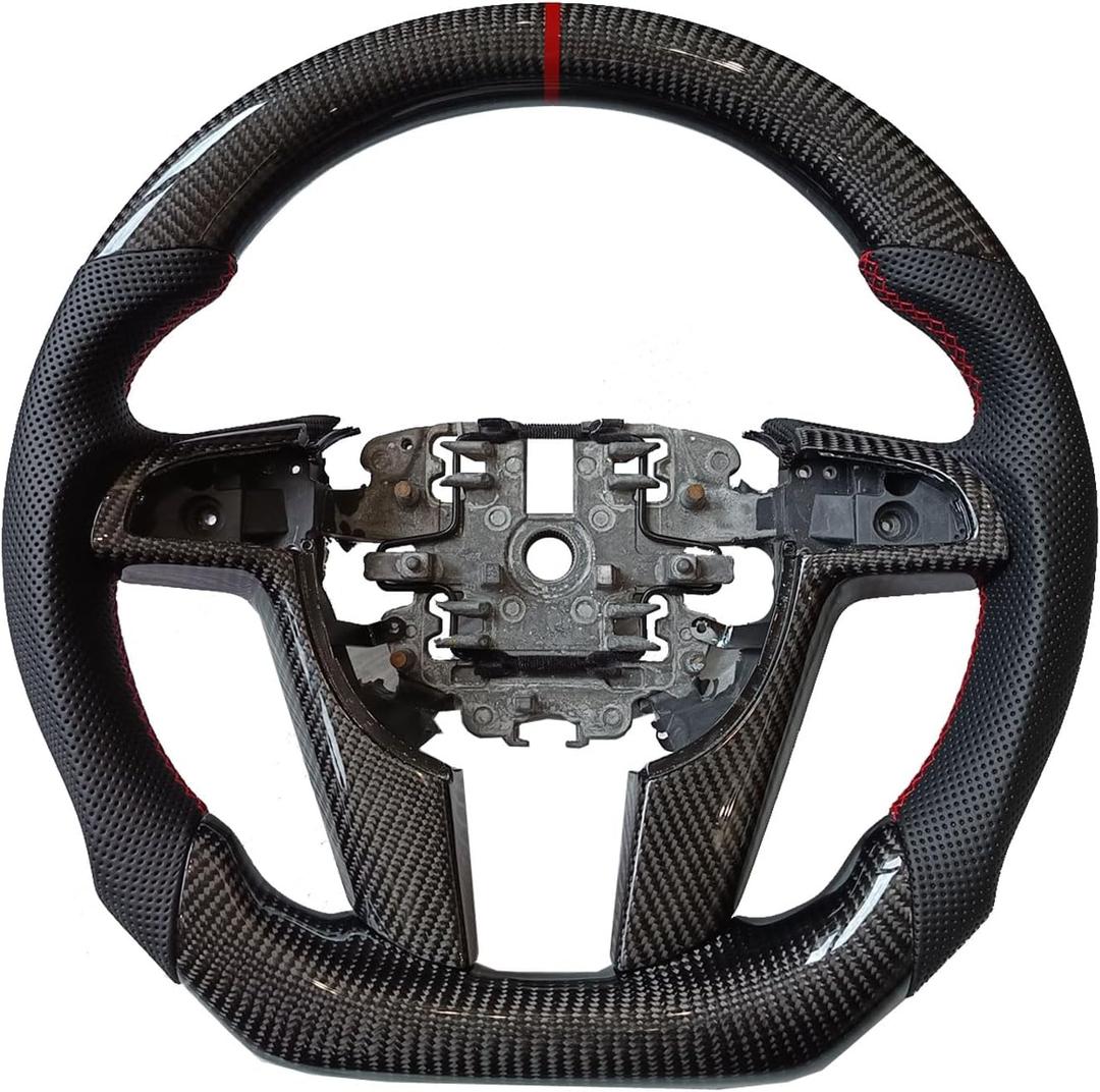 Carbon Fiber Steering Wheel for Pontiac G8 2008 2009, for Holden Commodore VE HSV SV6 Sport Flat Leather Carbon Fiber Trim Steering Wheel