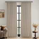MIULEE Sand Pinch Pleated 100% Blackout Linen Curtains for Bedroom, Room Darkening Memory Trained Light Blocking Window Curtains 84 inches Long for Living Room, Black Out Pleat Drapes, 2 Panels