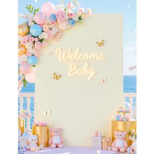 Square Arch Backdrop Cover, 6.6FT x 4FT Ivory Stretchy Spandex Fitted Square Arch Stand Cover for Birthday Party Wedding Ceremony Banquet Photo Decoration