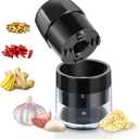 Garlic Crusher Press, Easy Twist Garlic Mincer Grinder for Fast Crushing & Chopping, BPA-Free, Dishwasher Safe, Versatile Kitchen Tool Also for Ginger, Herbs, Nuts, and More, Black