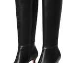 VOMIRA Knee High Boots Women Square Toe Kitten Heel Boot
