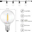 Brightown Outdoor String Lights, 100FT 50+2 G40 Bulbs Shatterproof Patio Lights, IP65 Waterproof Dimmable Hanging Connectable Globe LED Outdoor Lights for Backyard, Bistro, Porch, Deck, Balcony