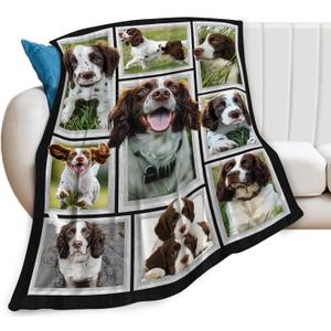 English Springer Spaniel Blanket Springer Spaniel Decor Throw Blanket Soft Flannel Fluffy Plush Fuzzy Fleece Stuff Blanket Gifts for Dog Lover Girl Kids Man Woman Boys Adults for Bed Sofa 40"X50"